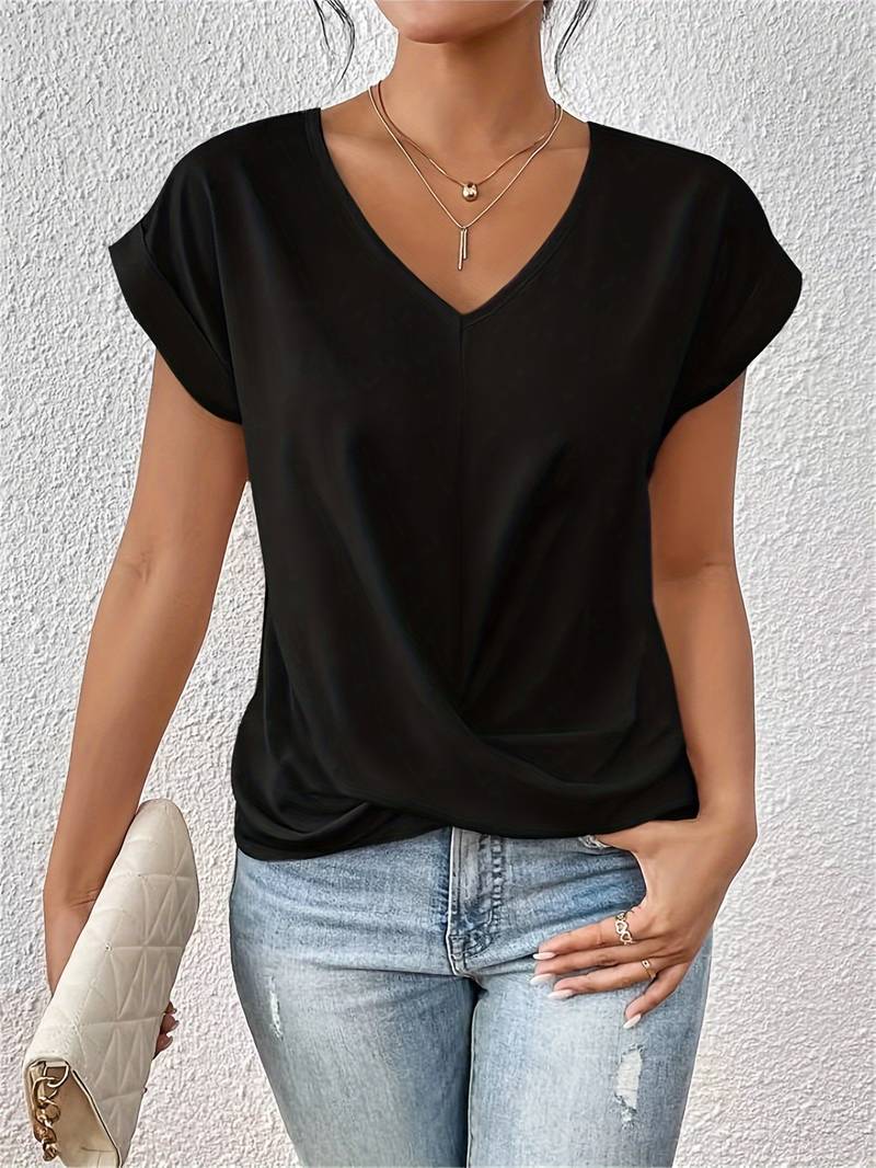 Leilani™ - Elegant Women's Short Sleeve Top