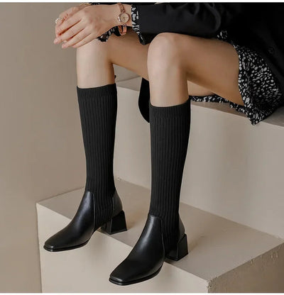 Roos - Stylish knitted long winter boots