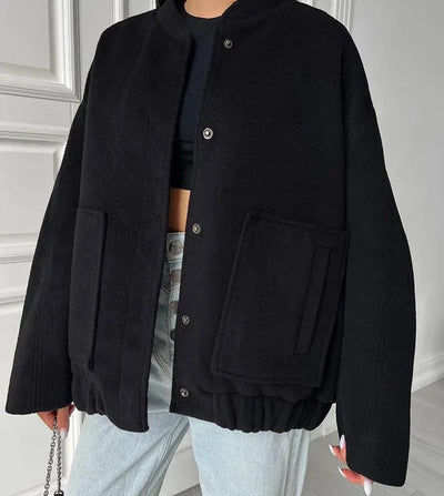 Snap-Button Bomber Jacket