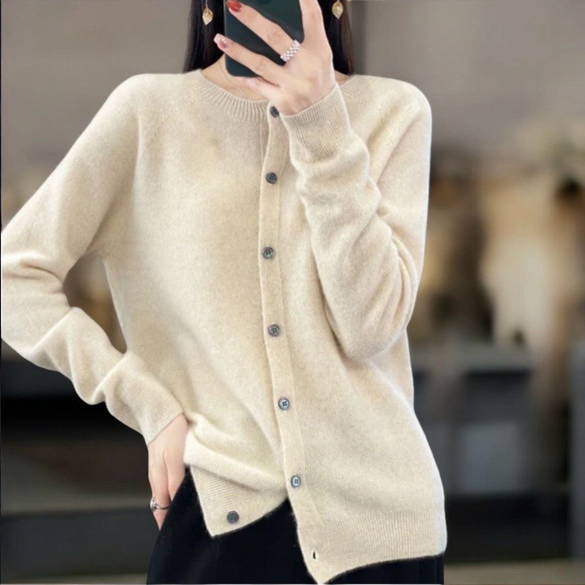 Annemiek Warm Wool Button Sweater